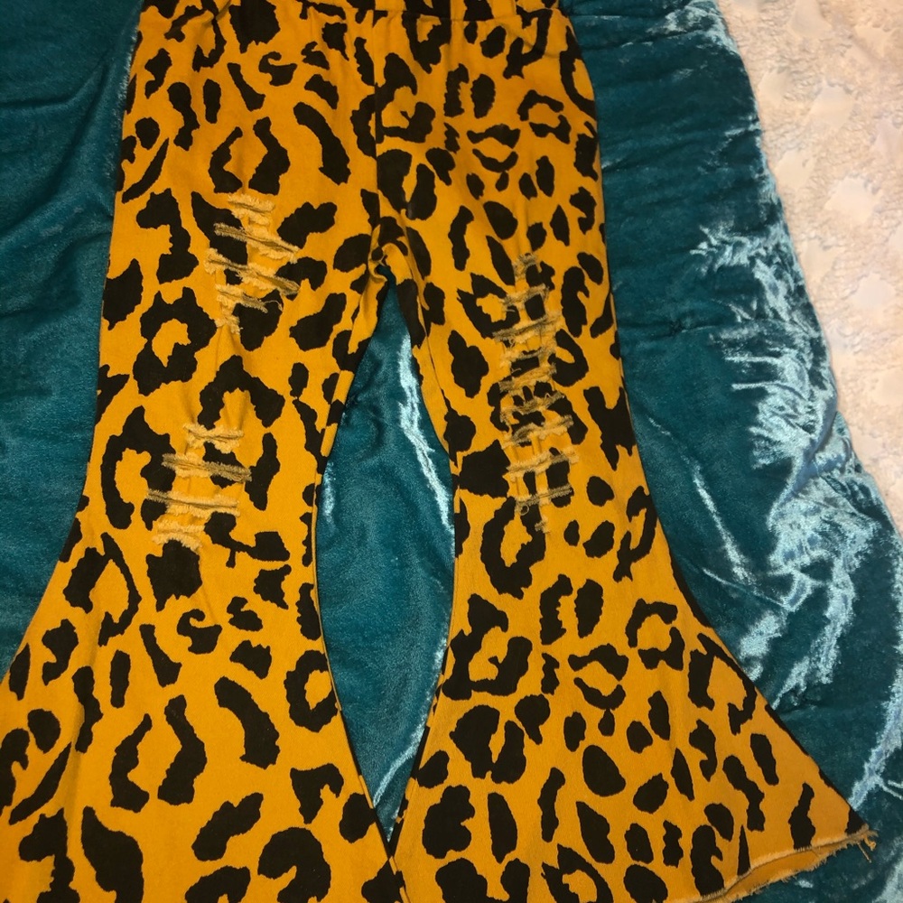 Girls 2T leopard bell bottoms
